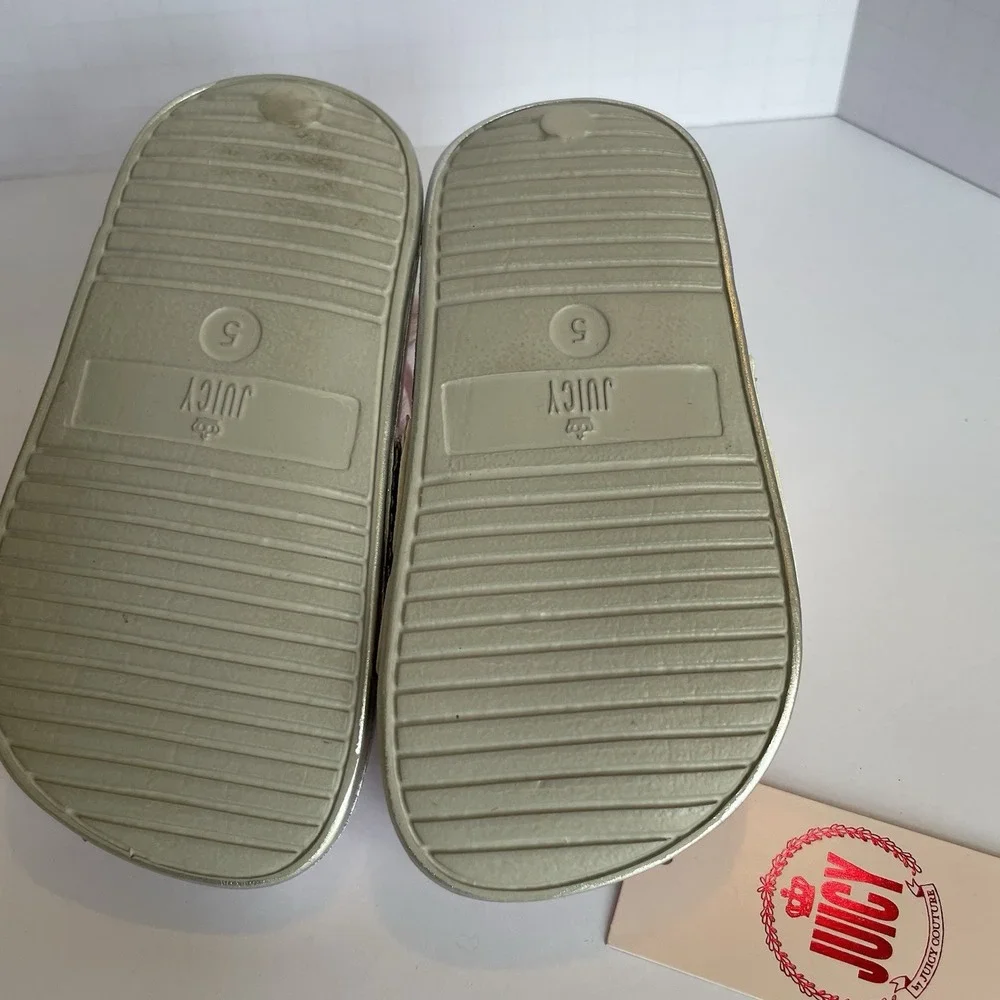 Juicy Couture Toddler Girl Sandals Size 5‎ LIL SALIDA Silver Pink Crown NWT Faux